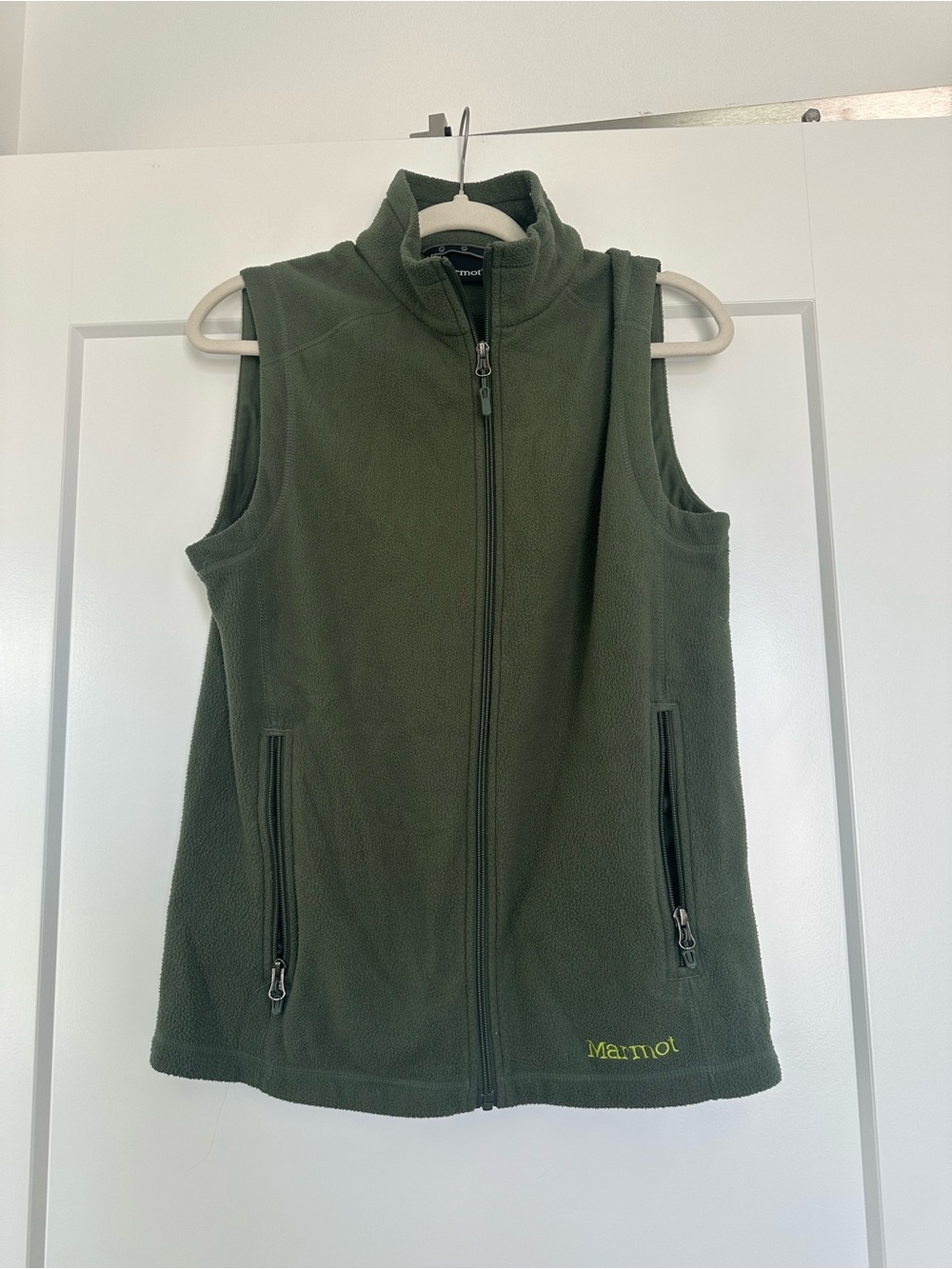 Marmot Olive Green Full‑Zip Fleece Vest